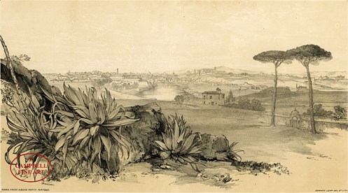 Rome from above Porta Portese (1841)